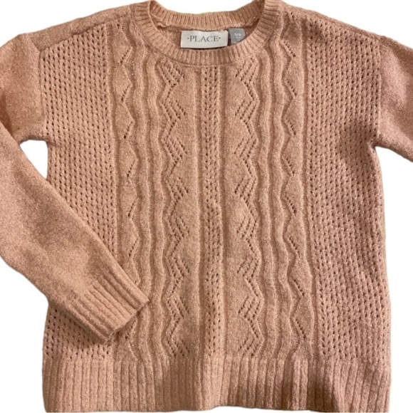 Children’s Place- Sparkly Pink Sweater- size 5/6 - Picture 1 of 5